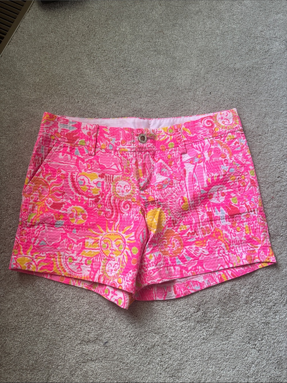 Lilly Pulitzer Pink & Yellow Patterned Bermuda Shorts